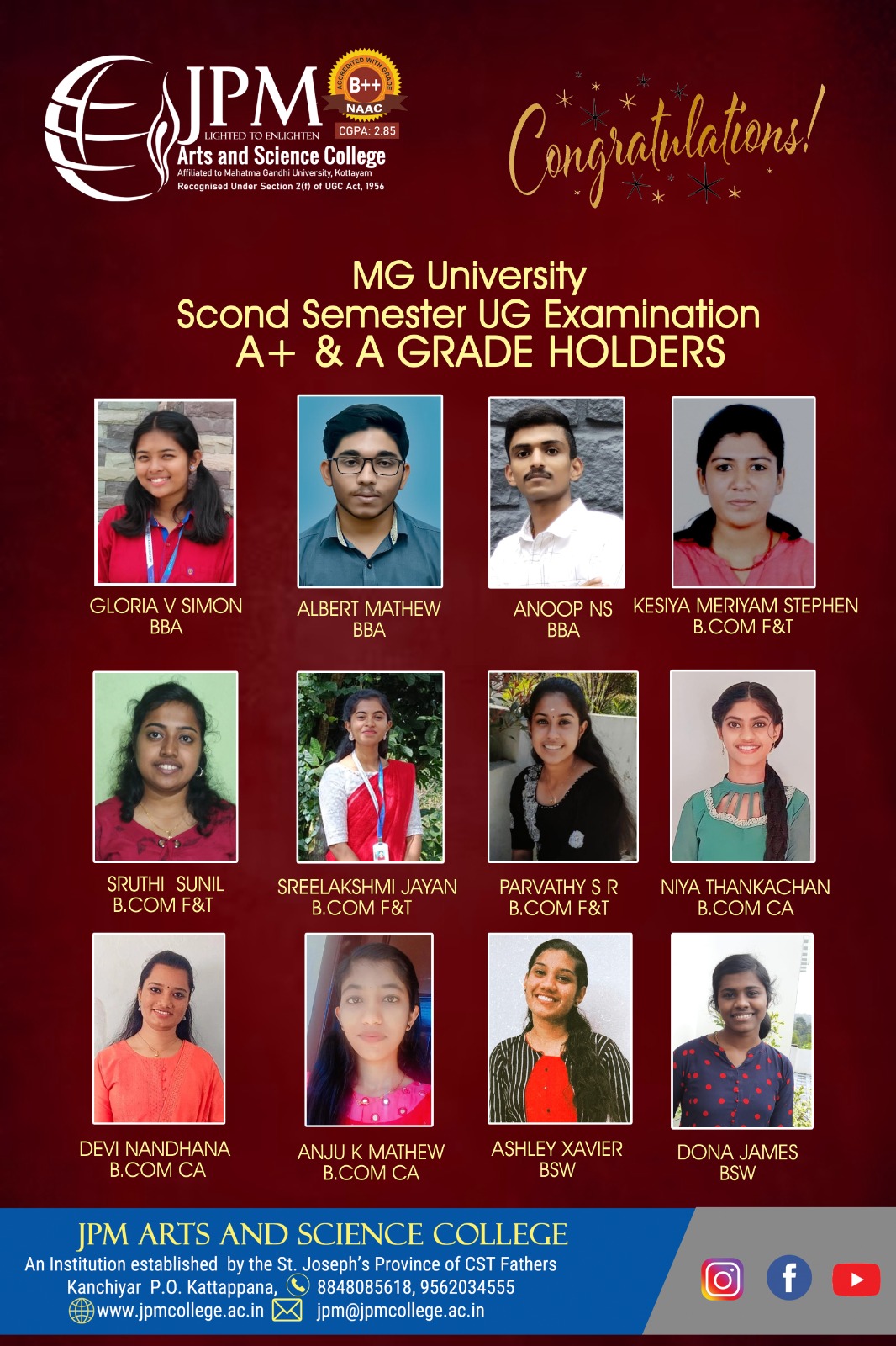 Congratulations dear students